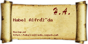 Habel Alfréda névjegykártya